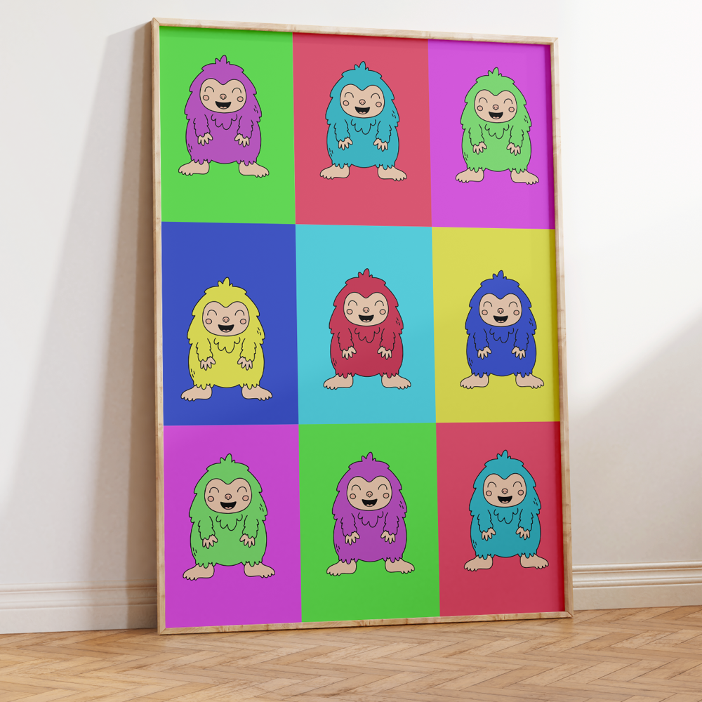 Big Foot Pop Art Unframed Art Print