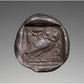 Glass Coin of Athens Motif Double Drop Earrings
