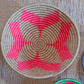 August African Basket Collection, Pink, Green, Blue, from Rwanda, Set of 3