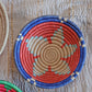 August African Basket Collection, Pink, Green, Blue, from Rwanda, Set of 3