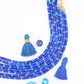 Night Sky Blue Bone Tube Beads & Round Spacers, 4x8mm