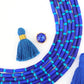 Night Sky Blue Bone Tube Beads & Round Spacers, 4x8mm