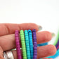 Bead Bundle: Aurora Borealis Inspired Handmade Heishi Bone Beads, 5x3mm, 5 Strands & Colors, 400+ Beads