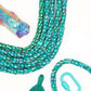 Teal Green Tribal Heishi Tube: Carved Bone Spacer Beads, 7x5mm, 42 pcs