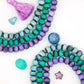 Aurora Borealis Inspired Handmade Rondelle Spacer Bone Beads, 8x7mm, Aqua, Teal, Purple