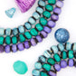Aurora Borealis Inspired Handmade Rondelle Spacer Bone Beads, 8x7mm, Aqua, Teal, Purple