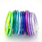 Aurora Borealis Set Thai Buddhist Temple Bracelets, Mantra Bangle, Thick, Sizes Available