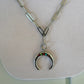 Rainbow Gem Crescent Charm Necklace