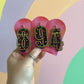 Transparent Black Birthday Candle Earrings