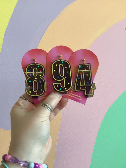 Transparent Black Birthday Candle Earrings