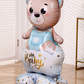 Bear with a Crown Boy. Standing Foil Balloon Decoration F07M1-2
