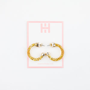 Mini Hoops - Gold Glitter