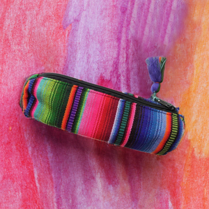 Hacienda Multicolor Sarape Pencil Case | Makeup Brush Bag - Guatemala
