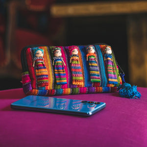 Worry Doll Multicolor Boho Wallet - Guatemala