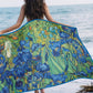 van Gogh Irises Oversized Microfiber Beach Towel – Lightweight, Quick-Dry