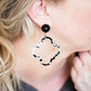 Pink Marbled Quatrefoil Earrings