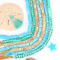 Bead Bundle: Turquoise, Teal, and Cream Handmade Tube Bone Beads, 10x25mm, 7 Strands, 56+ Beads