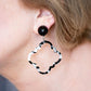 Hot Pink & Honey Amber Marbled Quatrefoil Earrings