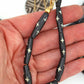 Black Bicone Tube with Carved Star Bone Beads: 8x25mm, 8 beads