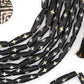 Black Bicone Tube with Carved Star Bone Beads: 8x25mm, 8 beads