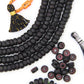 Large Hole Carved Donut Shaped Bone Beads, Black Spacers, 10x5mm