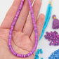 Natural Spacer Beads: 5x4mm Turquoise, Blue, Purple Heishi, Tube Shaped