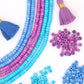 Natural Spacer Beads: 5x4mm Turquoise, Blue, Purple Heishi, Tube Shaped