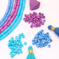 Natural Spacer Beads: 5x4mm Turquoise, Blue, Purple Heishi, Tube Shaped