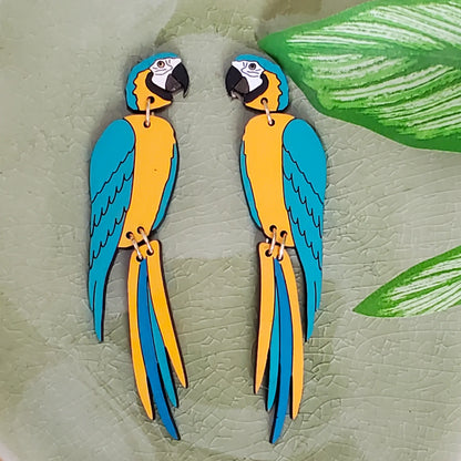 Blue Macaw Stud Dangles