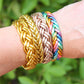 Rainbow or Gold Braided Thai Buddhist Temple Bracelets, Mantra Bangle, Sizes Available