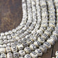 Cream & Black Bullseye Carved Melon Bone Beads, 8mm, 12mm