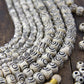 Cream & Black Bullseye Carved Melon Bone Beads, 8mm, 12mm