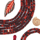 6x3mm Burgundy, Red Bone Heishi Spacer Beads, 80+ beads