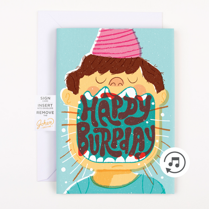 Endless Burp Day Card with Glitter