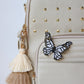 Butterfly White Embera Pin
