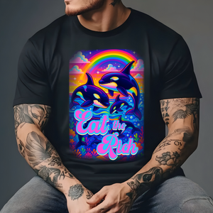 Bespattered Facade Whimsical "Eat the Rich" Orcas Premium Unisex Comfort Colors Garment Dyed 100% Cotton T-Shirt