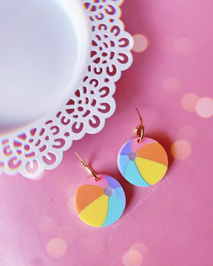 Pastel Beach Ball Earrings