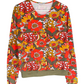 Groovy Floral Pullover in Olive & Orange