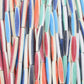 Hairpipe Bone Beads: Multicolor Candy Stripe Tube Spacers