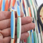 Hairpipe Bone Beads: Multicolor Candy Stripe Tube Spacers