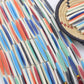 Hairpipe Bone Beads: Multicolor Candy Stripe Tube Spacers