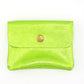 Metallic Italian Leather Coin Purse, 3 Compartments, Zipper Pocket
