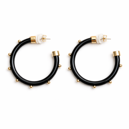 Hoops - Black with Gold Balls