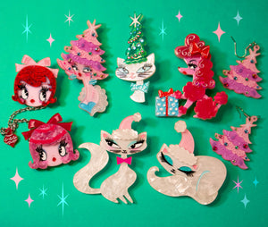Oh Pinkmas Tree Earrings by Miss Fluff x Lipstick & Chrome