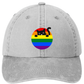 Garment washed Dad Hat - Rainbow Cat Design