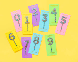 Colorful Confetti Cake Topper Numbers 0-9