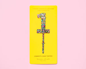 Colorful Confetti Cake Topper Numbers 0-9