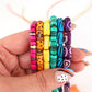 Bead Bundle: 7mm Assorted Tube Handmade Bone Beads, Bright Rainbow, 6 Strands
