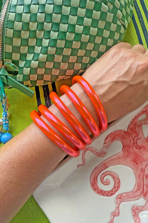 Coral Luxe Thai Buddhist Temple Bracelets, Mantra Bangle, Kumlai