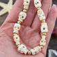 Hand-Carved Skull Bone Beads: 9x15mm, Natural Cream Sugar Skulls, 10 pcs.